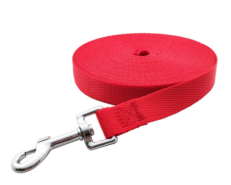 MANDAO Nylon Training Dog Leash for Small Medium Large Dogs, 15ft 20ft 30ft 50ft Long Leash Dog/Puppy Lead for Obedience Recall Training, Camping (30ft, Red) - Image 3